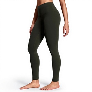 Leggings tricotés taille haute pour femme, doux et extensibles, pour le yoga, le fitness, la gym et l'entraînement, longueur intégrale, effet sculptant ventre plat - Product Image 1