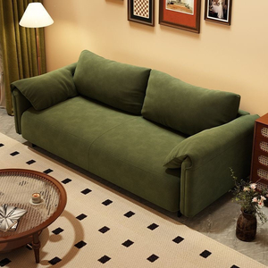Canapé paresseux deux places carré minimaliste en tissu capitonné rembourré en éponge pour la maison, le salon, le bureau et l'appartement - Product Image 2