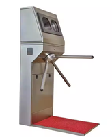 Portique de contrôle d'accès à carte magnétique avec tourniquet et barrière trépied
