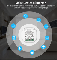 Interrupteur intelligent sans fil auto-alimenté SIXWGH, sans batterie, sans câblage, télécommande WiFi Tuya, compatible avec Alexa, Google Home, Smart Life, 10A