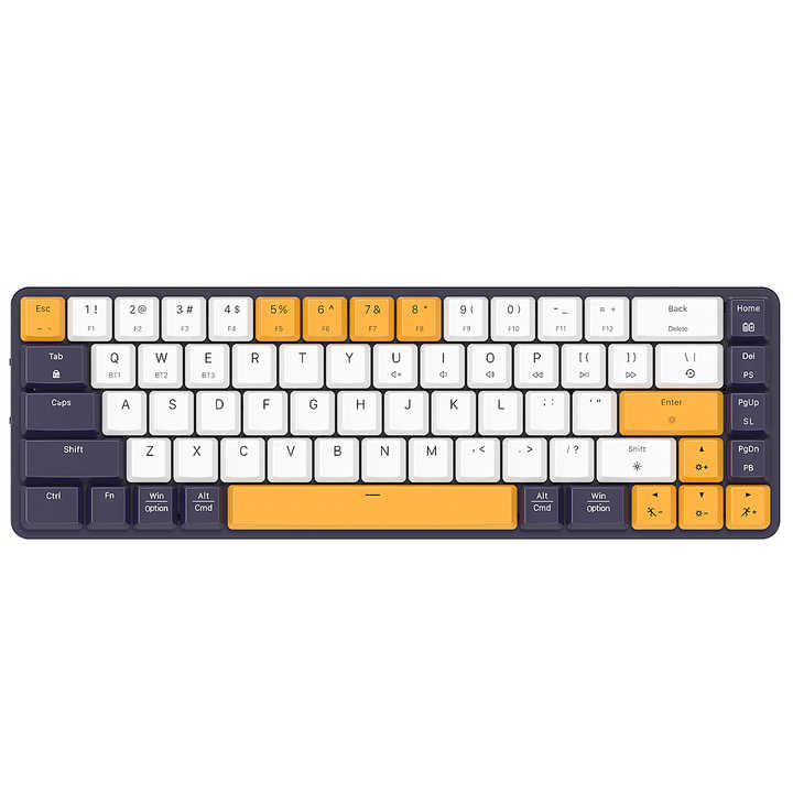 K68 Gateron Switches Low Profile Mechanical Keyboard RGB Ultra-Thin 68 Keys Wireless Bluetooth Tri-mode Slim Gaming Keyboard