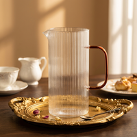 Mug en verre borosilicate résistant à la chaleur 1L, anti-explosion, prêt pour l'infusion de thé, pour bureau et bar, personnalisation en gros du logo