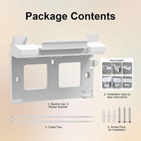Braket Penyangga Dinding untuk Router Starlink Gen3 V3, Penghemat Ruang, Tempat Penyimpanan Kabel untuk Rumah, Kantor, RV, Kapal