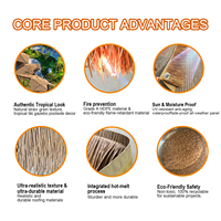 Panneau de toiture en chaume synthétique HDPE, tuile de chaume Tiki, durable, imperméable, ignifuge B1, résistant aux UV, anti-vieillissement, pour extérieur, fabriqué à la machine