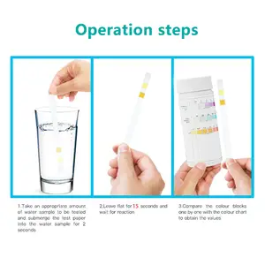 3-in-1 수영 수영장 스트립 물 테스트 스트립 잔류 염소 값 알칼리도 테스트 용지 15 초 결과 나온다
