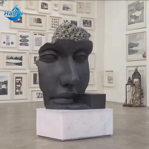 Grande sculpture murale 3D abstraite moderne en <span class=keywords><strong>bronze</strong></span>, visage humain, paysage, art métallique en <span class=keywords><strong>bronze</strong></span> coulé pour jardin - Product Image 5