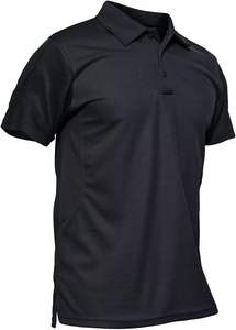 Polo de performance à séchage rapide pour hommes, chemises tactiques à motif solide, manches longues, maillot piqué anti-rides, maillot de golf Sh - Product Image 4