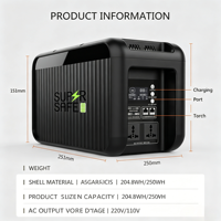 Station d'alimentation portable 1800W, générateur solaire LiFePO4 1200Wh, cycles UPS, multi-sorties, charge rapide SUPSRSAFE