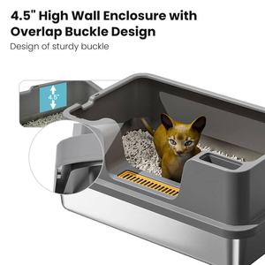 Lettiera per Gatti in Acciaio Inox da 65L Anti-Schizzi, Facile da Pulire, per Case con Più Gatti, Produzione OEM all'Ingrosso - Product Image 2