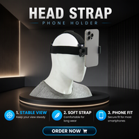 Support de téléphone pour la tête, vue à la première personne (POV), sangle de fixation pour la tête, mains libres pour smartphone, vlogging, diffusion en direct