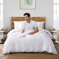 Ensemble de literie moderne et écologique 100 % coton, taille Queen, 4 pièces, avec housse de couette, drap et taies d'oreiller, toutes saisons