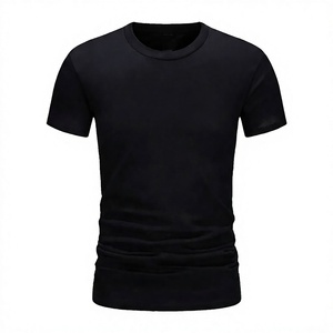 Camiseta de algodón negra de manga corta con cuello redondo y logotipo impreso de Index Apparel para hombre, estilo casual. - Product Image 1