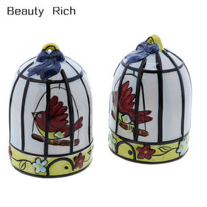 Porselen seramik kuş tuz ve biber çalkalayıcı toplayıcıları mutfak dekoru kuş kafesi - Product Image 1