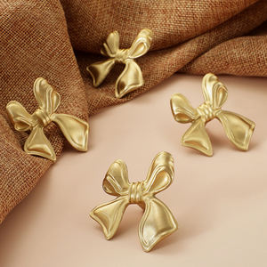 Koppalive <span class=keywords><strong>pajarita</strong></span> de latón macizo pomo de <span class=keywords><strong>la</strong></span> manija estilo europeo francés niños habitación armario puerta cajón perillas oro decoración del hogar - Product Image 2