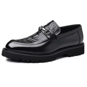 Autumn New Men's Genuine Leather Business Casual <b>Lace</b>-up <b>Shoes</b> for Crocodile Pattern British Formal Wholesale - Product Image 5