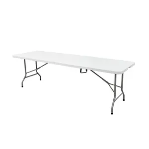 240cm Eventos Festa Dobrável Mesa Plástica 8ft Longa Mesa Dobrável Para 8 Pessoas de Peso Leve Snack Desk