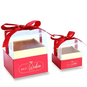 Cajas acrílicas transparentes para dulces, cajas de cartón para Baby Shower, regalos de boda para invitados, personalización personalizada