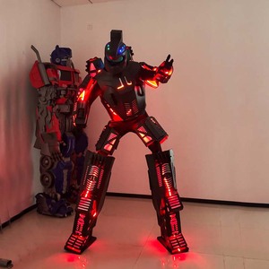 Costume de robot sur étriers LED RGB rechargeable de 2,6 m avec écran de poitrine, combinaison Mecha lumineuse en EVA pour défilé d'ouverture de centre commercial - Product Image 4