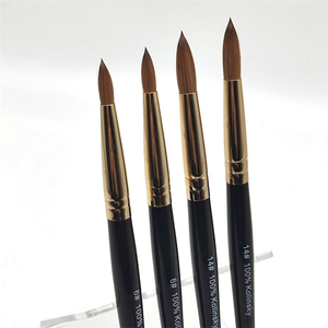 Pelo Kolinsky 100% Puro de Alta Calidad para Uñas <span class=keywords><strong>Byoung</strong></span> Beauty # 6 # 14 Piezas de Uñas Acrílicas Profesionales con Mango de Madera Negra de Lujo - Product Image 2