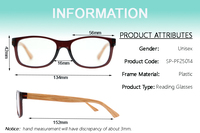 Nouvelles Lunettes de Lecture Shoneray SP-PF25014 Anti-Lumière Bleue Presbytie Unisexe Hommes Femmes Verres Transparents Fabriquées en Chine en Bois