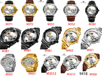 Montre mécanique automatique de luxe pour hommes, de marque Forsining, de qualité usine, en acier, avec cadran squelette transparent et forme pont.