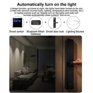 Interrupteur intelligent mural <span class=keywords><strong>Aqara</strong></span> à commande tactile avec variateur d'intensité, écran LED numérique, panneau en plastique pour la maison, la chambre, le bureau - Product Image 4