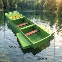 Bateau pliable en LDPE pour 3 personnes, modulaire, avec compartiments de flottabilité supérieurs, pont épaissi, robuste, antidérapant, écologique, recyclable, grand modèle pour la patrouille