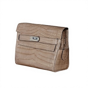 Nouveau sac messager <span class=keywords><strong>d</strong></span>écontracté en peau <span class=keywords><strong>de</strong></span> <span class=keywords><strong>crocodile</strong></span> <span class=keywords><strong>de</strong></span> <span class=keywords><strong>mer</strong></span> minimaliste avec fermeture à rabat et rangement pour usage quotidien - Product Image 1