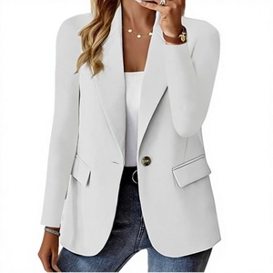 Cardigã <span class=keywords><strong>Blazer</strong></span> Feminino de Manga Longa em Cor Sólida com Botão Único para o Outono 2024 da WISH - Product Image 1