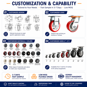 Roues <span class=keywords><strong>de</strong></span> chariot industrielles en caoutchouc <span class=keywords><strong>de</strong></span> 4 pouces (100 mm) pour établi, roulettes à blocage central, roulettes robustes avec freins - Product Image 5