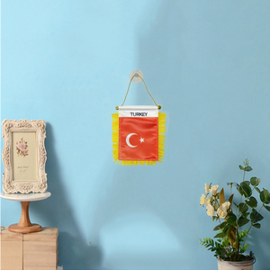 Drapeau d'équipe à motif turc avec pompon doré OEM ODM 10x15 cm – Drapeaux et bannières d'extérieur personnalisés <span class=keywords><strong>Laitu</strong></span> sur mesure - Product Image 6