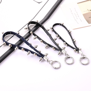Punk Style Rivet Keychain, Mobile Phone Bag Hanging Accessory, Fashionable Trendy Metal Jewelry Keychain