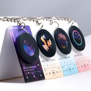 Llavero de acrílico giratorio NFC con impresión UV personalizada, ligero y pequeño, de vinilo musical, estilo KPOP, tendencia de moda NASNAK, venta al por mayor profesional - Product Image 1
