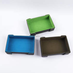 Bandeja de dados portátil de terciopelo de cuero PU magnética rectangular personalizada - Product Image 4