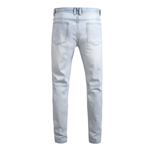 Pantalones Vaqueros Ajustados de Estilo Urbano para Hombre, Diseño Personalizado, Cintura Media, Cierre de Botones, Mezclilla de Calidad - Product Image 2