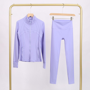 ชุดออกกำลังกายผู้หญิงแขนยาวผ้าสแปนเด็กซ์ เสื้อแจ็คเก็ตเอวยางยืด นุ่มสบาย ระบายอากาศได้ดี แห้งเร็ว สำหรับฟิตเนสและโยคะ - Product Image 6