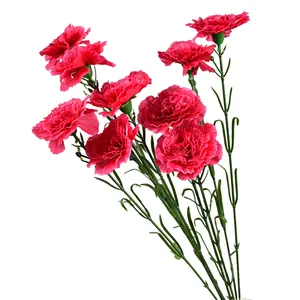 Wholesale Artificial Flower Single Head Clove Pink Medium Dianthus Caryophyllus 3 Inches Carnation for Mothers day Decoration