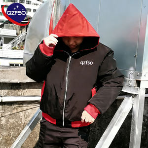 Veste bomber ample et épaisse, coupe ample, à double couche, en toile, à carreaux, réversible, fabriquée par QZFSO, avec revêtement personnalisé - Product Image 2