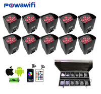 Projecteur de scène LED sans fil 6x18W 6-en-1 RGBWAUV avec contrôle DMX512/WiFi pour DJ, mariages et éclairage de discothèque