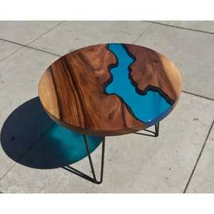2025 Modern Bamboo Resin <b>Epoxy</b> Slab Dining & <b>Coffee</b> <b>Table</b> Waterproof Foldable Home Furniture for Hotel Use - Product Image 2
