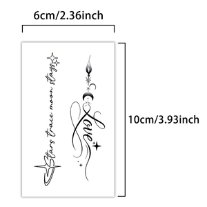 HR nuovi disegni testo lettera linea di erbe succo di lunga durata del tatuaggio adesivi per ragazzi e ragazze Semi permanente tatuaggio Stencil - Product Image 5