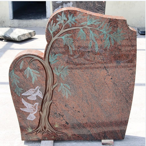 Lapide e monumento memoriali <span class=keywords><strong>tomba</strong></span> montante granito rosso lapide - Product Image 1
