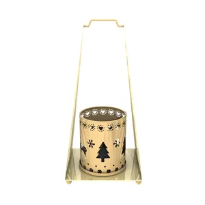 Metal Gold Tea Light Candle Holder Tea Light European Greek Christmas tree Tall Handle para Home Decor Lanterna Candle Stick