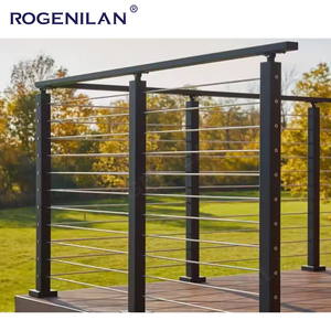 Rogenilan in alluminio verniciato a polvere montanti in fune progettati su misura ringhiere <span class=keywords><strong>per</strong></span> fune <span class=keywords><strong>per</strong></span> <span class=keywords><strong>balcone</strong></span> residenziale guardrail - Product Image 2
