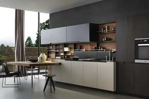 2025 nouvelles armoires de cuisine en bois massif de chêne de conception de couleur personnalisée armoires de cuisine en bois contemporaines pour l'intérieur - Product Image 3