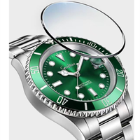 Montre automatique GUIHUA, cristal saphir, étanche 5 ATM, lunette verte, aiguilles lumineuses, luxe professionnel, personnalisable, moins de 110