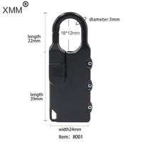 Serrure à combinaison à 3 chiffres XMM-8001 bon marché, style populaire, design tendance, fabrication artisanale, idéale pour un cadeau