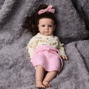 Bambola rinata in Silicone platino verniciata da 20 "con abbigliamento appesantito in Silicone per tutto il corpo rinascita per bambini capelli lunghi radicati da 3.5kg - Product Image 4