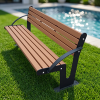 Banc urbain personnalisé en acier galvanisé et lattes en HDPE pour patio, usine, publicité, ville, loisirs, campus