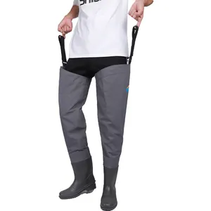 Chịu Mài Mòn Duy Nhất PVC Thoáng Khí Bootfoot Không Thấm Nước Hip Waders Cho Câu Cá Săn Bắn Nông Nghiệp Làm Vườn Đi Bộ Đường Dài